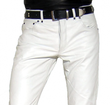 Leather trousers leather jeans white